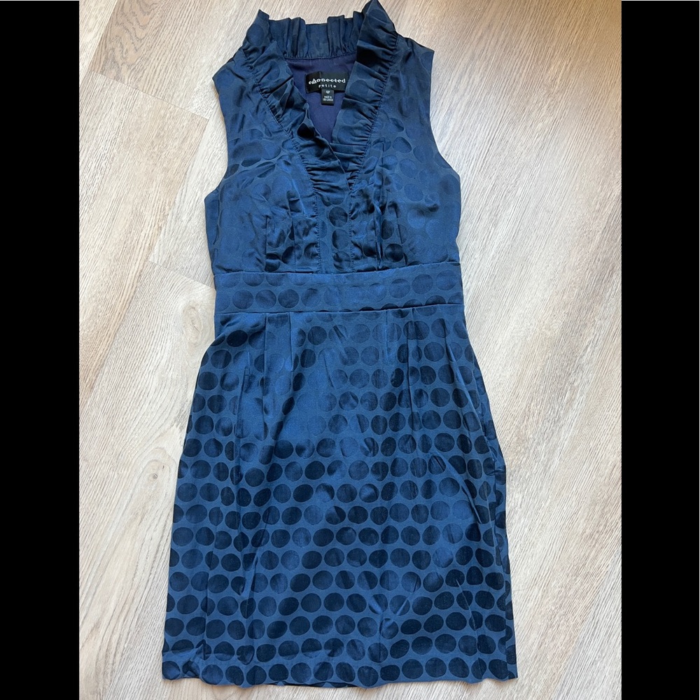 Navy Blue Polka Dot Dress